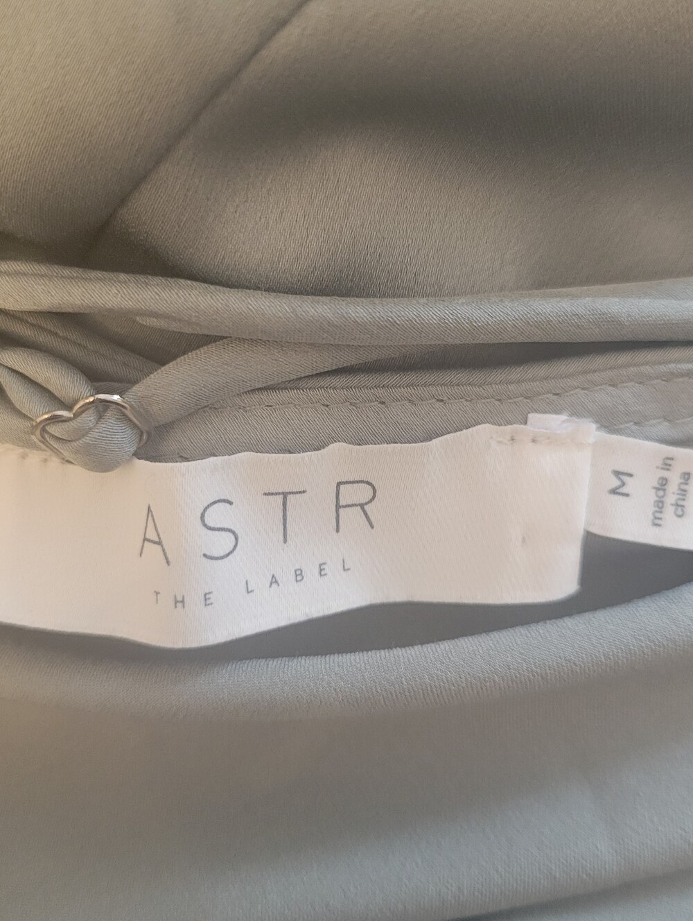 ASTR the Label Green-Gray Satin Slip Maxi Dress Size Medium - Picture 6 of 6